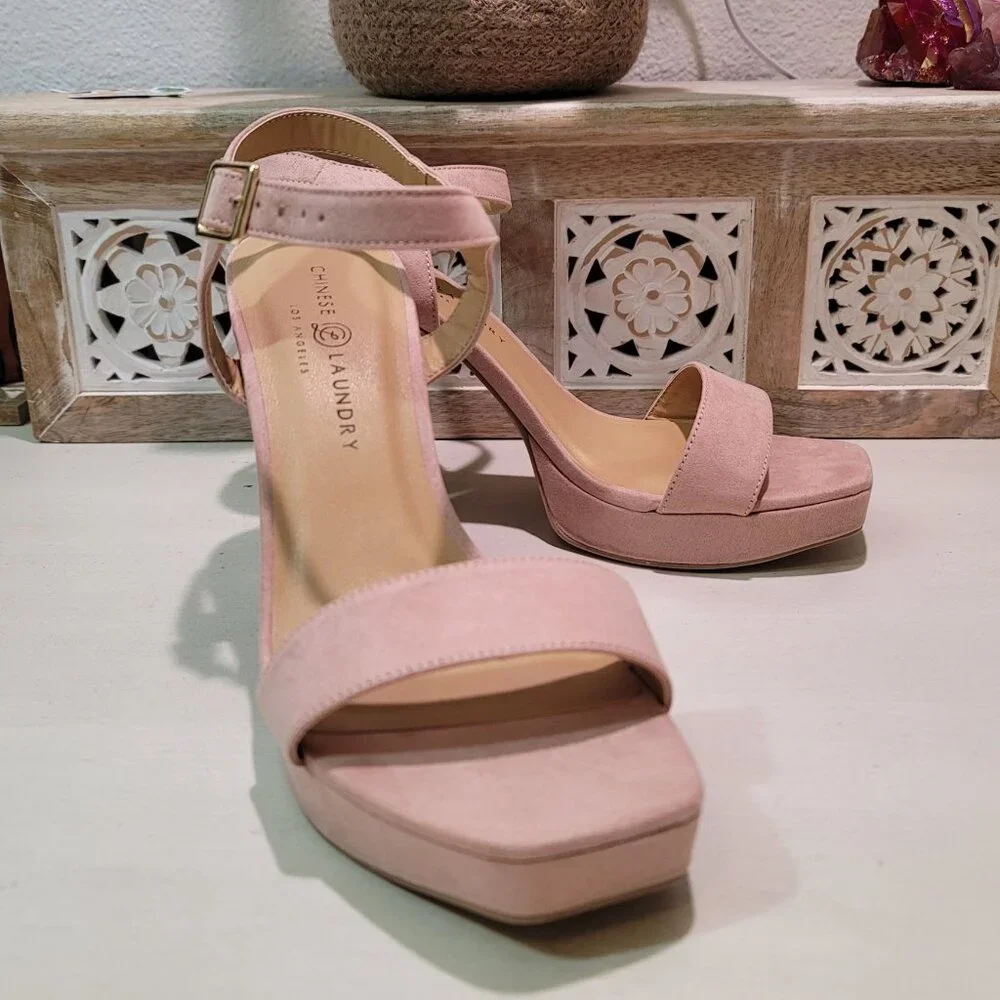 Chinese Laundry Alanah Ankle Strap Platform Sandals in Nude Women Sz 10 Chic - Picture 5 of 13